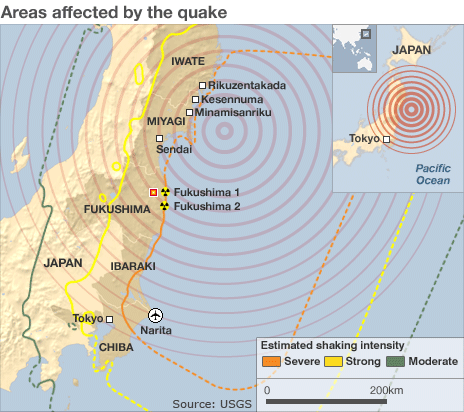 Japan Quake Map Bbc 