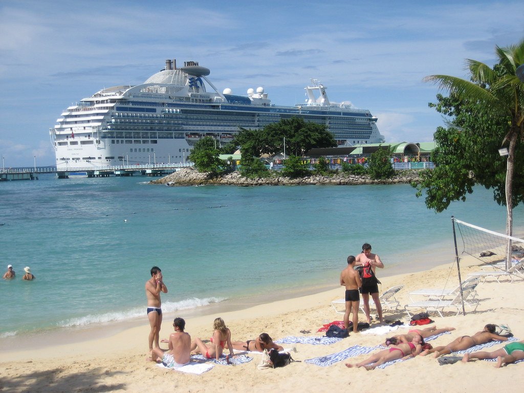 A cruise ship in Jamaica