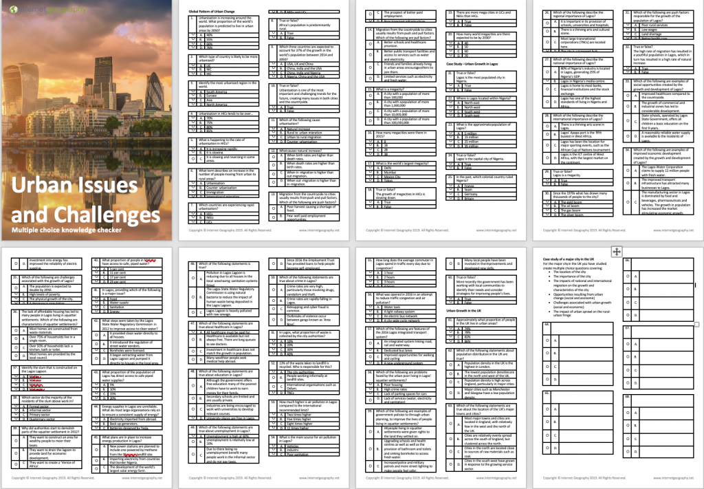 Urban Issues And Challenges Multiple Choice Knowledge Checker ...