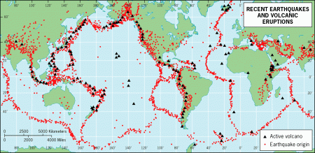 What is the distribution of earthquakes and volcanoes? - Internet Geography