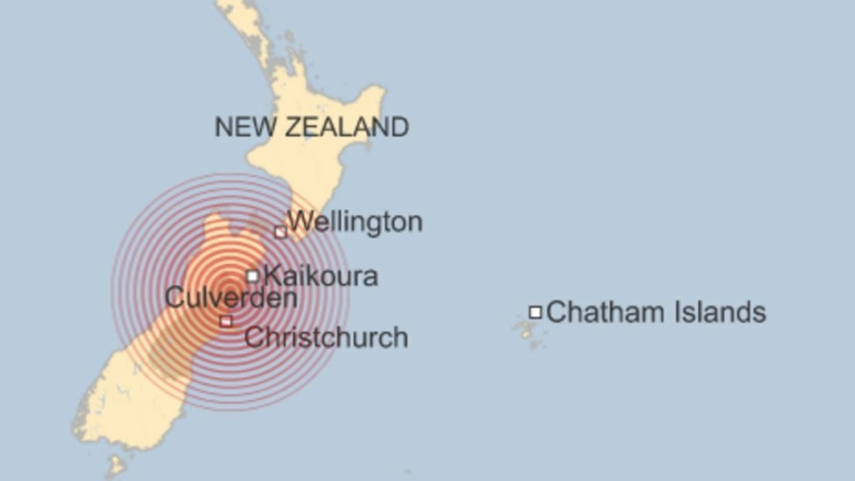 new zealand earthquake 2016 map