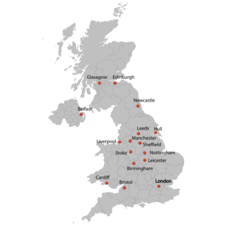 Distribution of population and the major cities in the UK - Internet ...