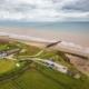 Mappleton car park and coastal defences aerial image.