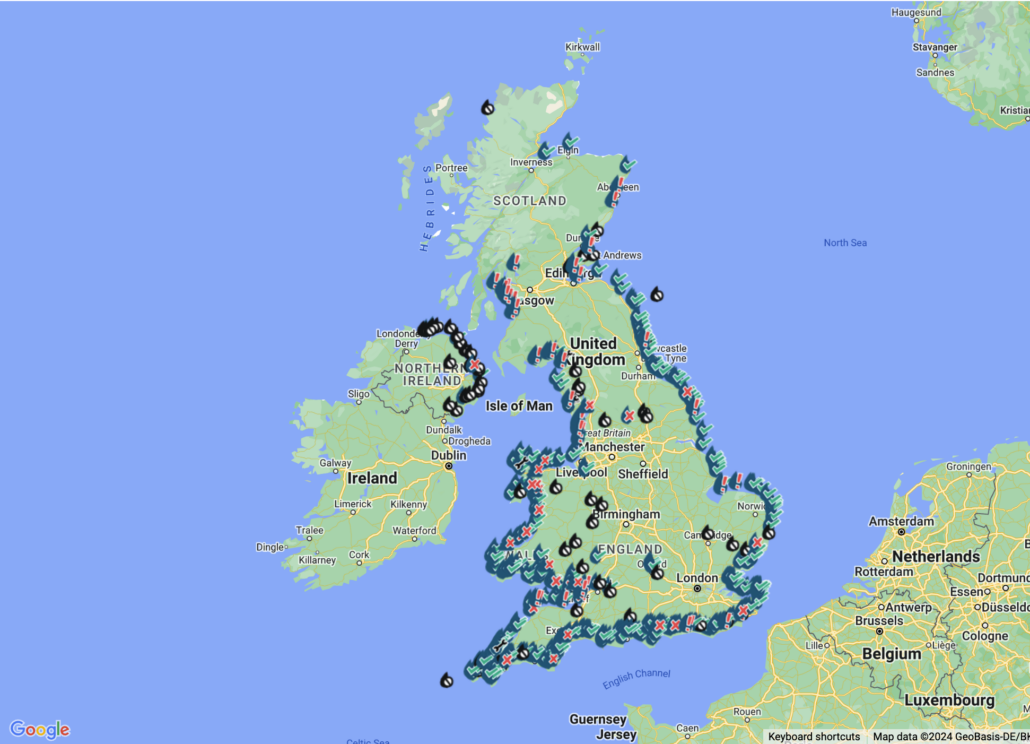 Map to show coastal areas affected by sewage