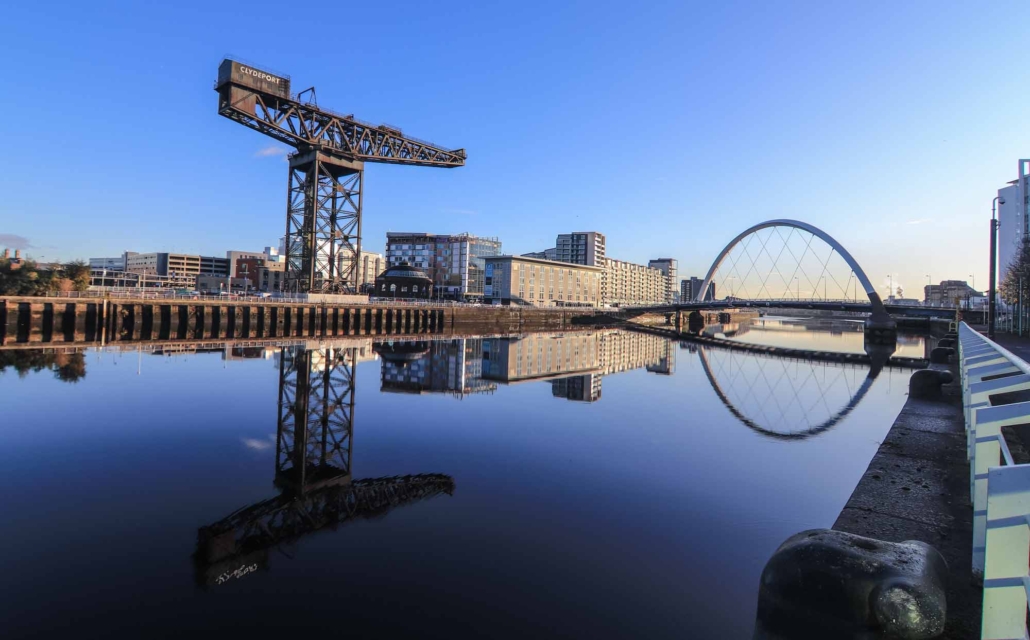 The lower course of the River Clyde in Glasgow