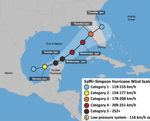 The path of Hurricane Milton