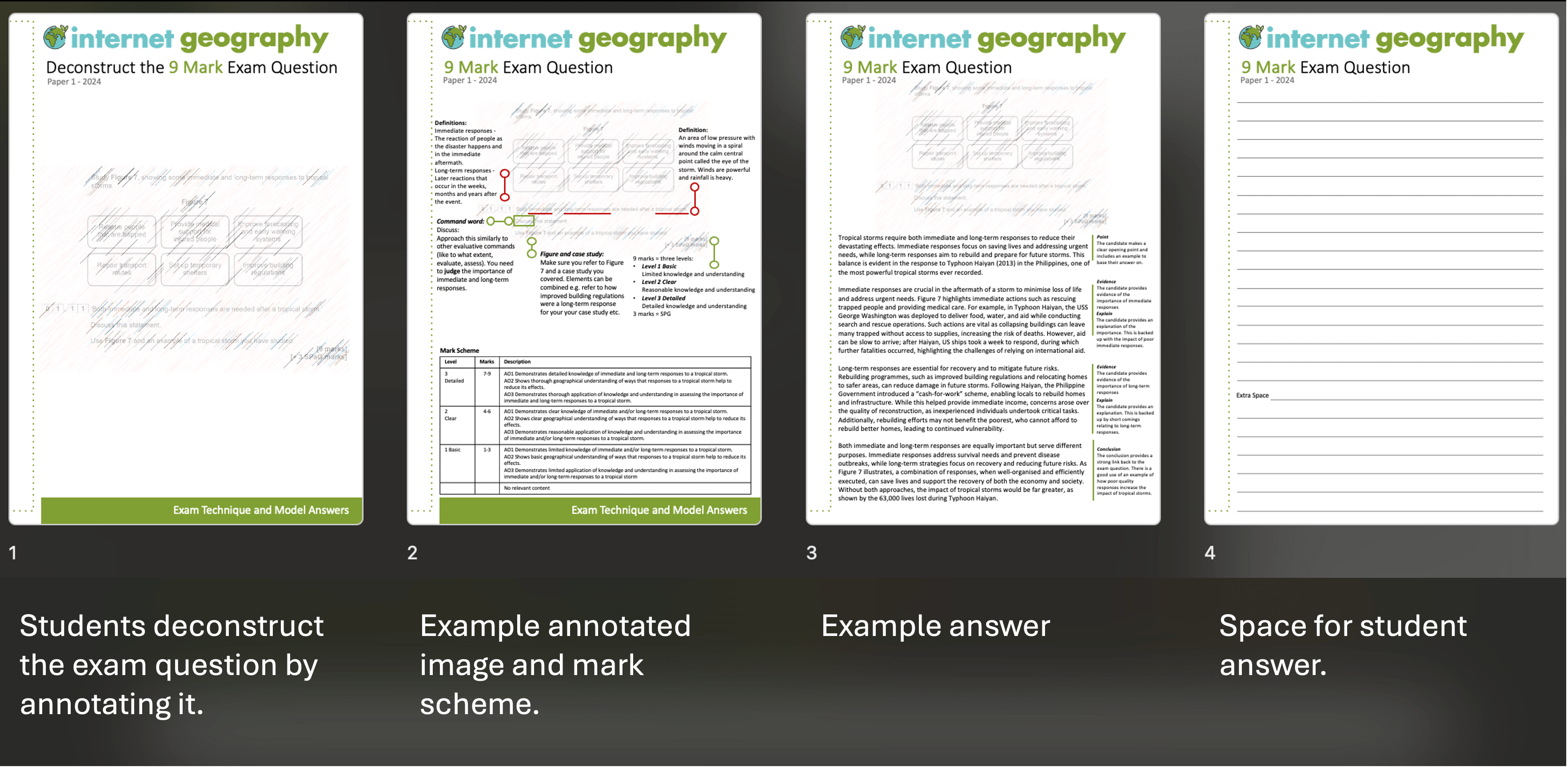 A screenshot showing model answers